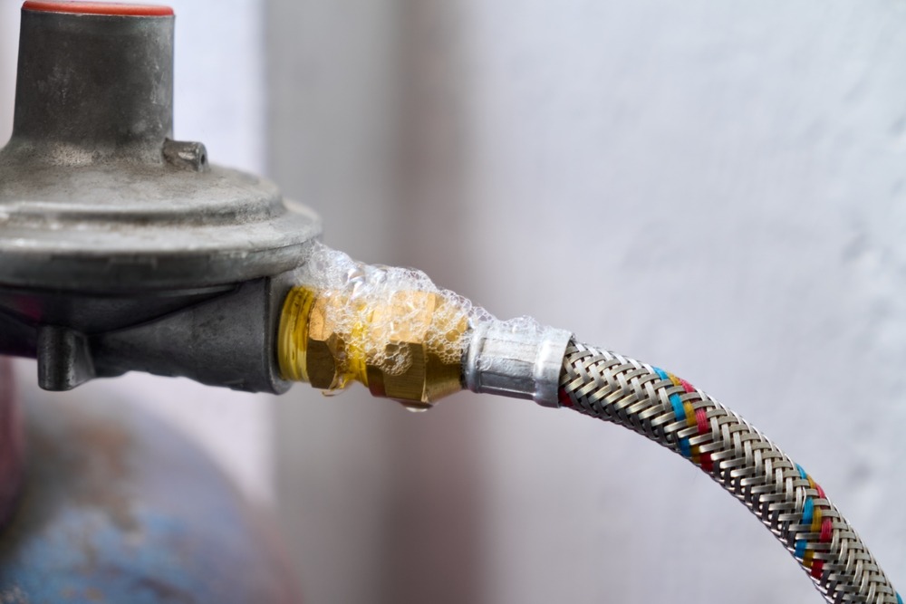 leaking gas line connection